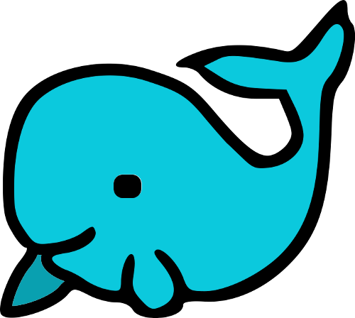 Smilewhale logo, an image of a happy whale